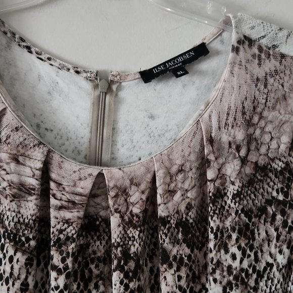 ILSE JACOBSEN | jumpsuit snakeskin printed taupe gray sz XL - Picture 3 of 6